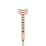 Pierścionek z diamentem szlif szmaragdowy różowe złoto SBPZ_061